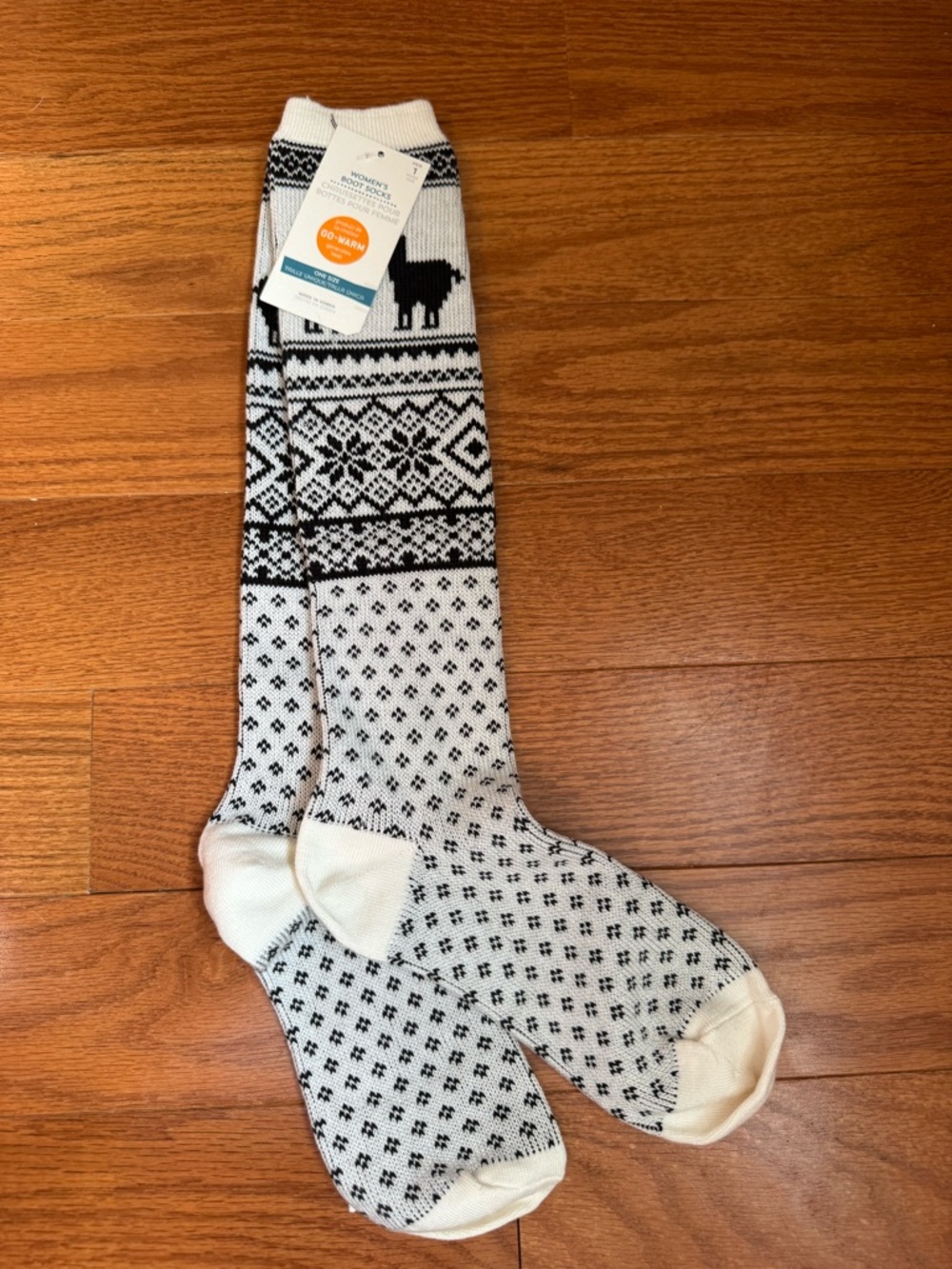 Old Navy Black and White Boot Socks